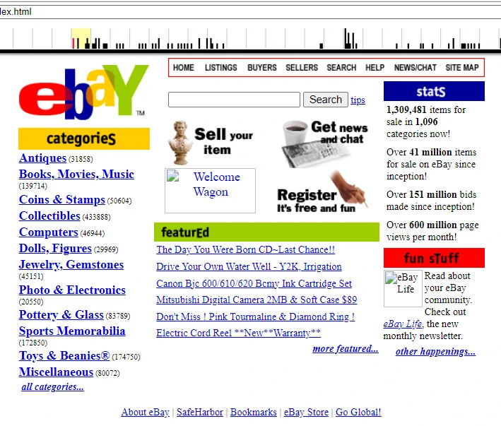 web page from 1990s