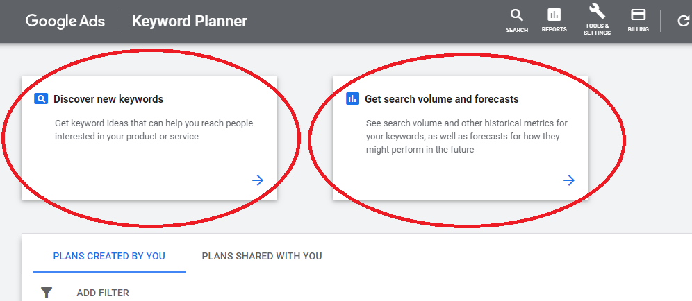 Google Keyword Planner Tool