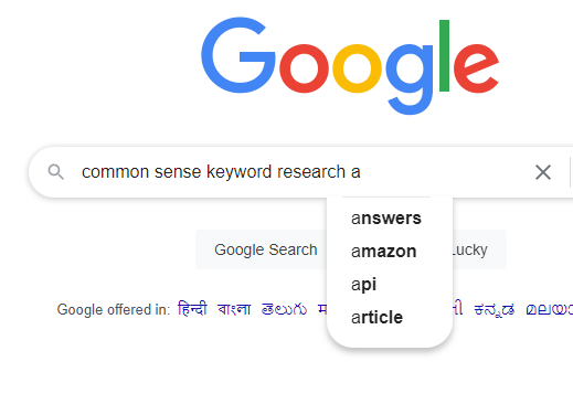 google keyword suggestions